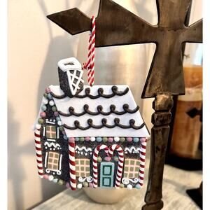 Gingerbread‎ Candy House Hanging Flat Holiday Ornament